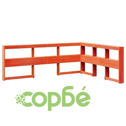 Легло с етажерка за книги от масив бор, 135x190 см, восъчнокафяво ➤ топ цена ➤ sorbe.bg