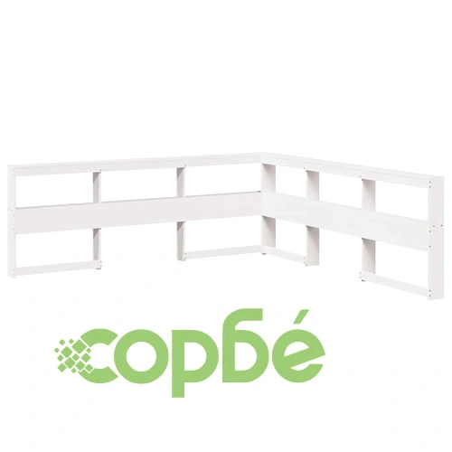 Легло от масив бор с етажерка за книги, 180x200 см, бяло, без матрак ➤ топ цена ➤ sorbe.bg