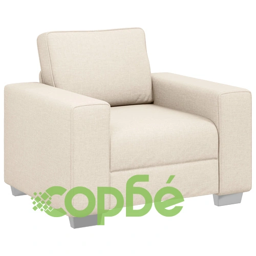 Триместен диван от лен с възглавници и дървени подлакътници - 219 см ➤ топ цена ➤ sorbe.bg