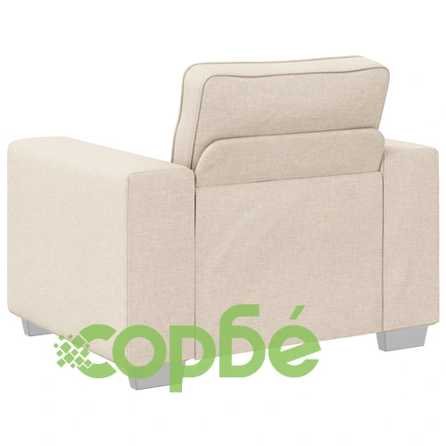 Триместен диван от лен с възглавници и дървени подлакътници - 219 см ➤ топ цена ➤ sorbe.bg