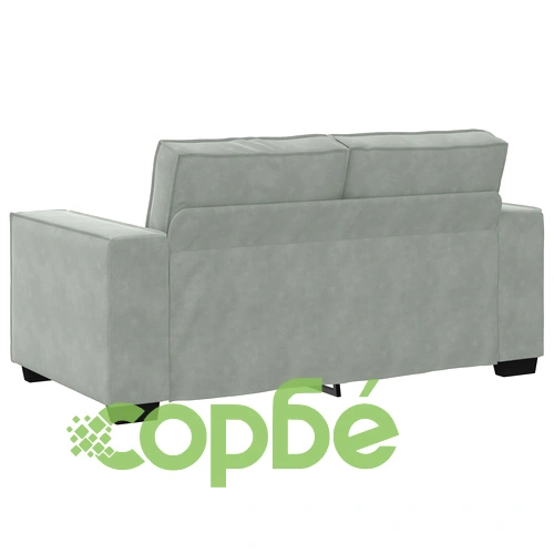 3-Часов Диван Комплект от 3 Елемента с Възглавници от Светлосив Велур ➤ топ цена ➤ sorbe.bg