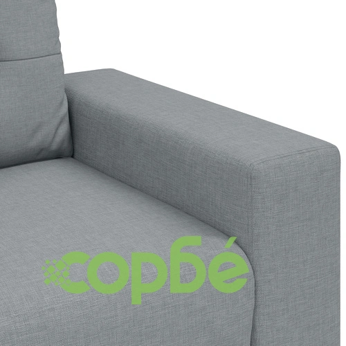 Комплект диван от 3 части с възглавници - светлосив текстилен комплект за дневна ➤ топ цена ➤ sorbe.bg