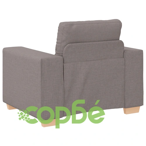 Комплект дивани от 3 части с възглавници в цвят таупе, полиестерен текстил ➤ топ цена ➤ sorbe.bg