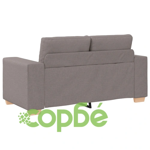 Комплект дивани от 3 части с възглавници в цвят таупе, полиестерен текстил ➤ топ цена ➤ sorbe.bg