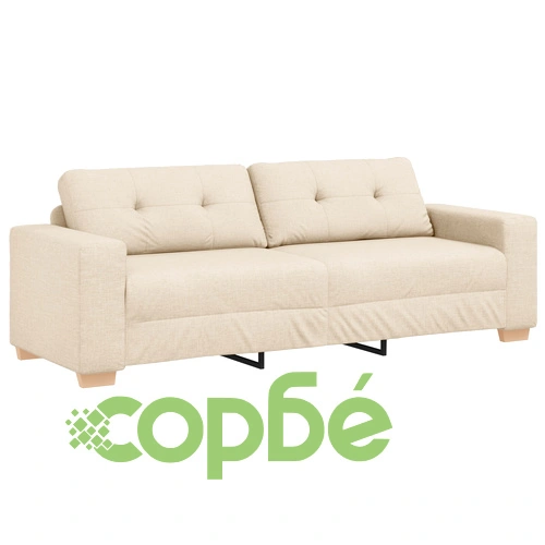 3-Часов Софа Комплект с Възглавници от Текстил в Кремав Цвят ➤ топ цена ➤ sorbe.bg