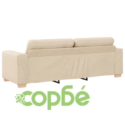 3-Часов Софа Комплект с Възглавници от Текстил в Кремав Цвят ➤ топ цена ➤ sorbe.bg