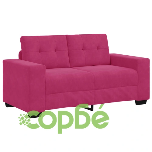 3-частен комплект дивани от червено кадифе с възглавници - метална рамка ➤ топ цена ➤ sorbe.bg