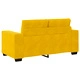 Комплект диван от 3 части с възглавници от жълт велур - тройка, двойка и единичен