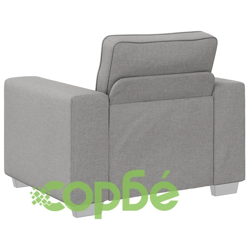 Комплект метален диван от 3 части с възглавници, облачно сив текстил ➤ топ цена ➤ sorbe.bg