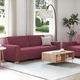 Комплект от 2 дивана с възглавници, бордо, текстил, 160/220 x 78 x 84 см