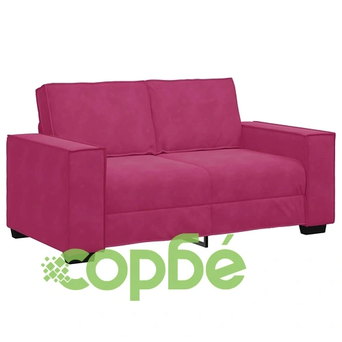 Комплект от 2 дивана с кадифена тапицерия, бордо, 160/220 см ➤ топ цена ➤ sorbe.bg
