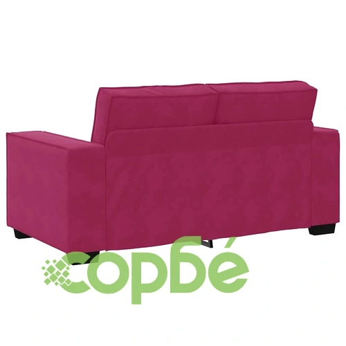 Комплект от 2 дивана с кадифена тапицерия, бордо, 160/220 см ➤ топ цена ➤ sorbe.bg