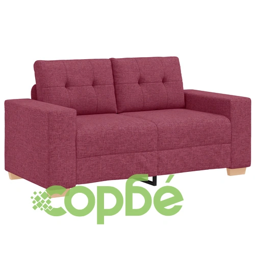 Диван комплект от 2 части с възглавници - бордо текстил ➤ топ цена ➤ sorbe.bg