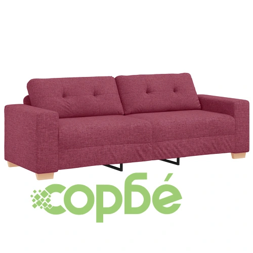 Диван комплект от 2 части с възглавници - бордо текстил ➤ топ цена ➤ sorbe.bg