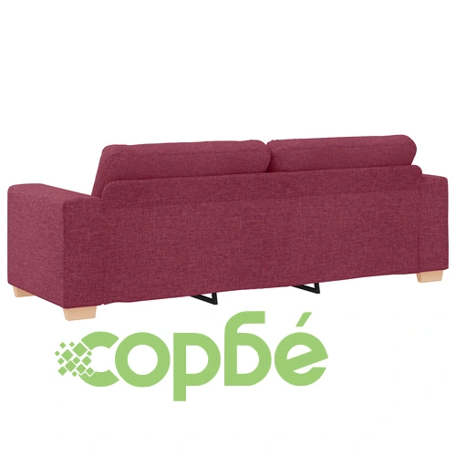 Диван комплект от 2 части с възглавници - бордо текстил ➤ топ цена ➤ sorbe.bg