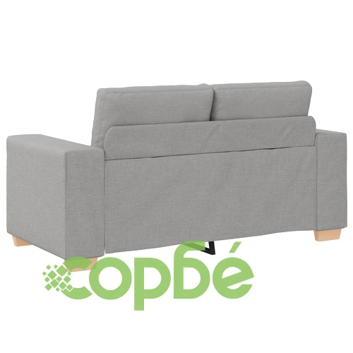 Диван комплект от 2 части с възглавници - сив текстил ➤ топ цена ➤ sorbe.bg