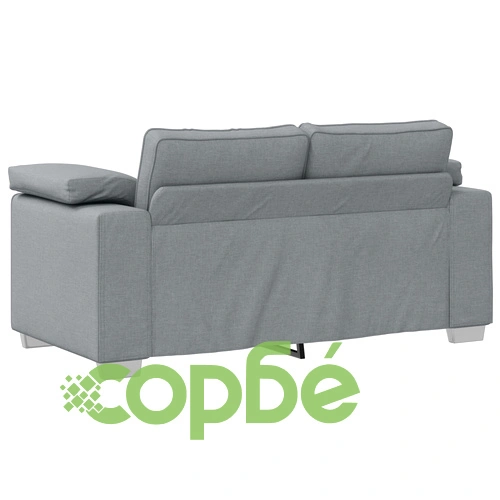 Комплект от 2 дивана с възглавници - двуместен и триместен в светло сиво, текстилна тапицерия ➤ топ цена ➤ sorbe.bg