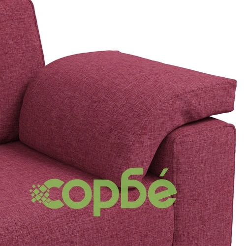 2-Членен Диван Комплект с Възглавници - Вино Червен Полиестерен Тъкан, 160 x 77 x 82 см ➤ топ цена ➤ sorbe.bg