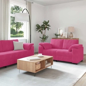Комплект от 2 дивана с възглавници, бордо, кадифе, 160/219 x 77 x 82 см