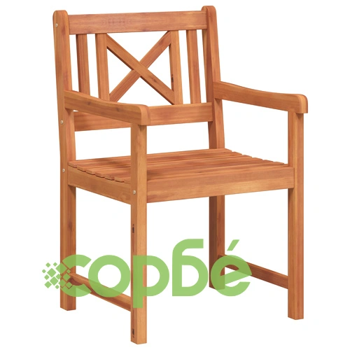 Градински столове от масивна акация - комплект 6 бр, 56x55.5x90 см ➤ топ цена ➤ sorbe.bg