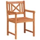 Градински столове от масивна акация - комплект 6 бр, 56x55.5x90 см