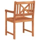 Градински столове от масивна акация - комплект 6 бр, 56x55.5x90 см