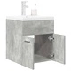 Шкаф за мивка за баня с вградена керамична мивка и смесител, Бетон сив, 41x38,5x46 см