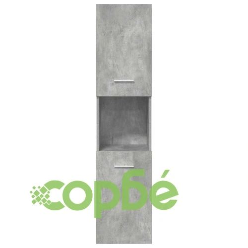 Комплект мебели за баня от 5 части в бетонно сив цвят от инженерно дърво ➤ топ цена ➤ sorbe.bg