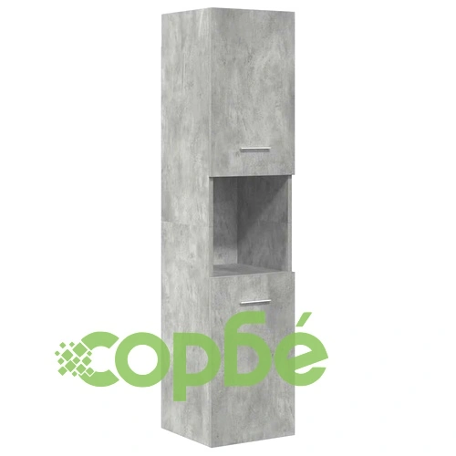 Комплект мебели за баня от 5 части в бетонно сив цвят от инженерно дърво ➤ топ цена ➤ sorbe.bg