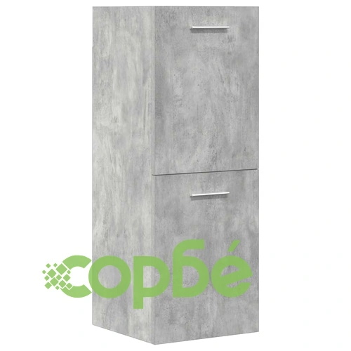 Комплект мебели за баня от 5 части в бетонно сив цвят от инженерно дърво ➤ топ цена ➤ sorbe.bg