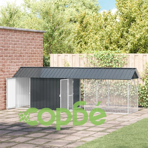 Клетка за птици с удължение от стомана - Антрацит 112x442x141 см ➤ топ цена ➤ sorbe.bg