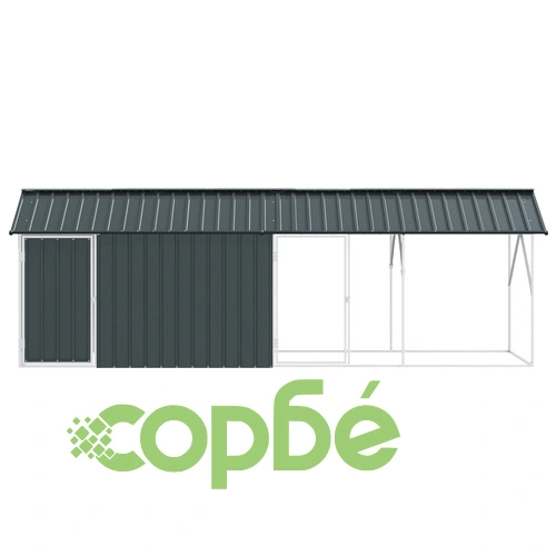 Клетка за птици с удължение от стомана - Антрацит 112x442x141 см ➤ топ цена ➤ sorbe.bg