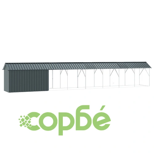 Клетка за птици от стомана с удължение, антрацит, 112x838x141 см ➤ топ цена ➤ sorbe.bg