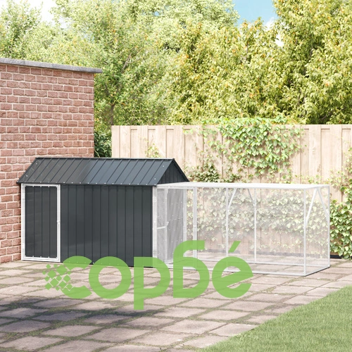 Волиера за птици от стомана с прахово покритие, антрацит, 112x421x141 см ➤ топ цена ➤ sorbe.bg