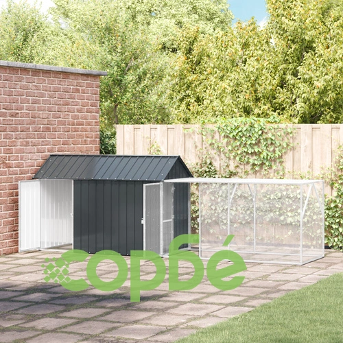 Волиера за птици от стомана с прахово покритие, антрацит, 112x421x141 см ➤ топ цена ➤ sorbe.bg