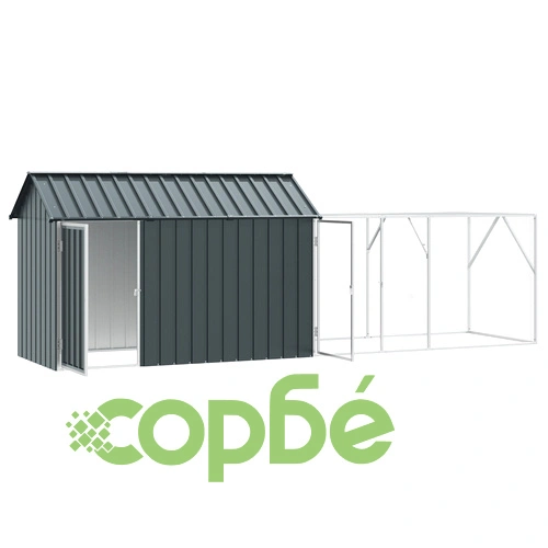 Волиера за птици от стомана с прахово покритие, антрацит, 112x421x141 см ➤ топ цена ➤ sorbe.bg