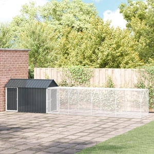 Просторна волиера за птици от стомана с антрацитно покритие 112x619x141 см