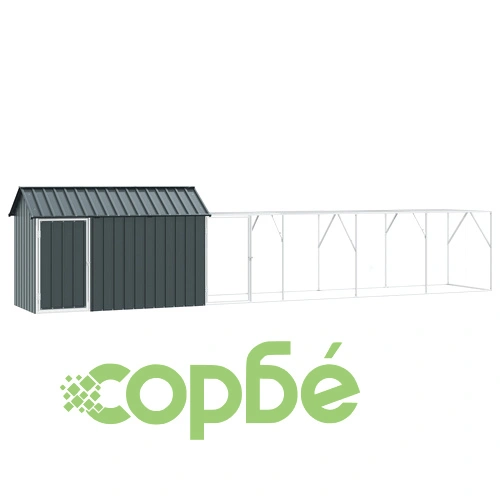 Просторна волиера за птици от стомана с антрацитно покритие 112x619x141 см ➤ топ цена ➤ sorbe.bg