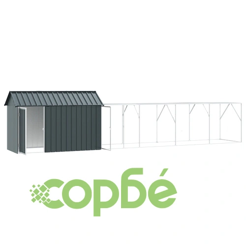 Просторна волиера за птици от стомана с антрацитно покритие 112x619x141 см ➤ топ цена ➤ sorbe.bg