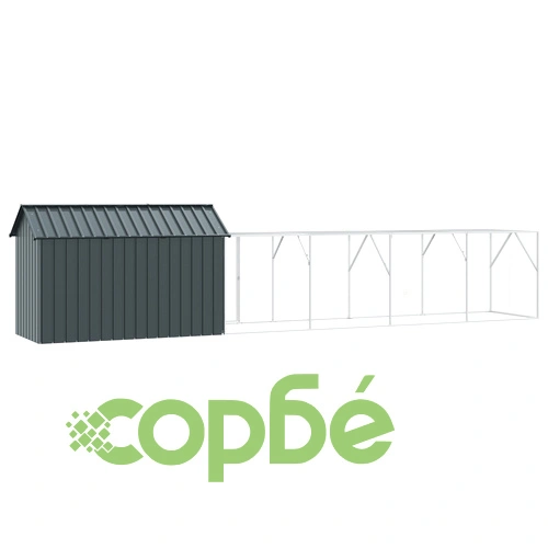 Просторна волиера за птици от стомана с антрацитно покритие 112x619x141 см ➤ топ цена ➤ sorbe.bg