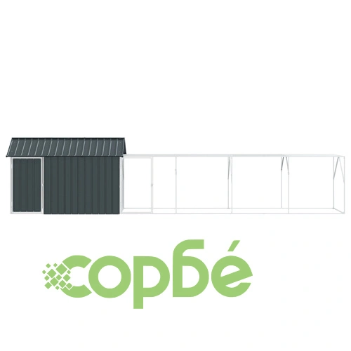 Просторна волиера за птици от стомана с антрацитно покритие 112x619x141 см ➤ топ цена ➤ sorbe.bg