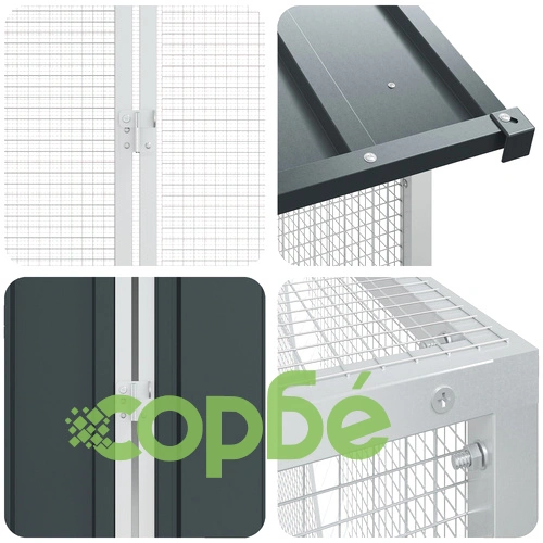 Клетка за птици с удължение, Антрацит, 112x817x141 см, Стоманена конструкция ➤ топ цена ➤ sorbe.bg