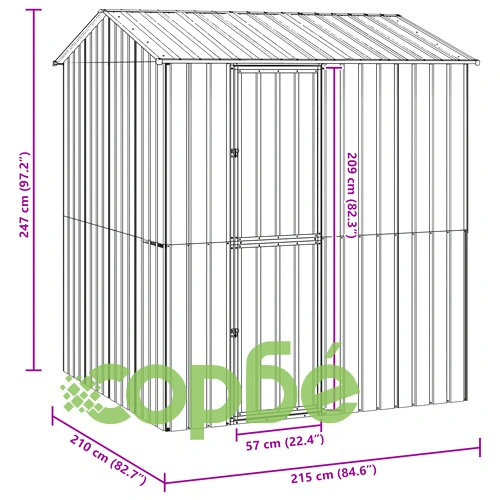 Авиария за птици от стомана, антрацитено сива, 210x215x247 см, за външен монтаж ➤ топ цена ➤ sorbe.bg