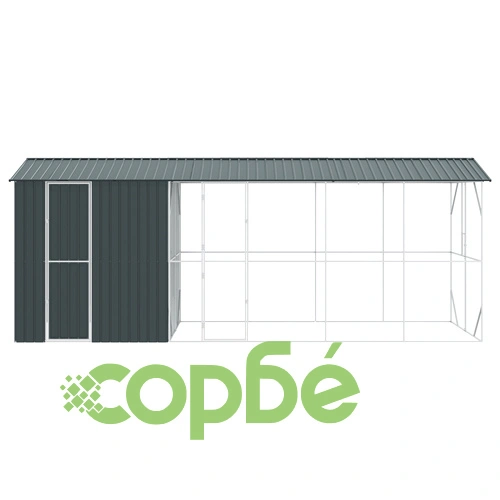 Просторна Клетка за Птици с Разширение от Стомана - Антрацит 210x640x247 см ➤ топ цена ➤ sorbe.bg