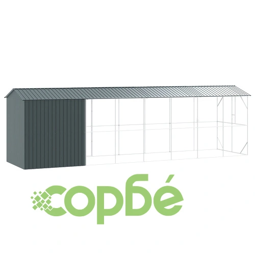 Просторна Клетка за Птици от Стомана с Разширение - Антрацит 210x838x247 см ➤ топ цена ➤ sorbe.bg