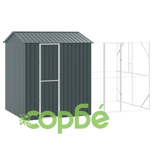 Клетка за птици от стомана с разширение, Антрацит, 210x421x247 см ➤ топ цена ➤ sorbe.bg