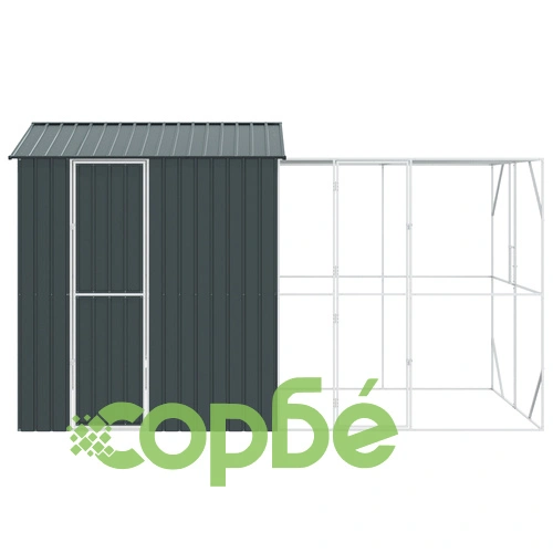 Клетка за птици от стомана с разширение, Антрацит, 210x421x247 см ➤ топ цена ➤ sorbe.bg