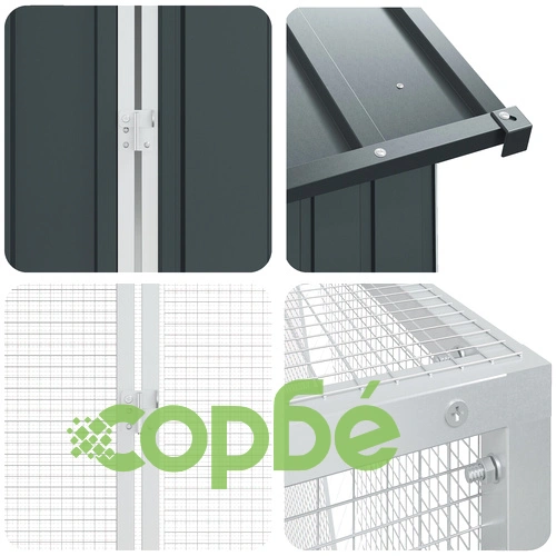 Клетка за птици от стомана с разширение, Антрацит, 210x817x247 см ➤ топ цена ➤ sorbe.bg