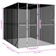 Просторна Авиария за Птици от Стомана, Антрацит, 302x206x214 см, Външна/Вътрешна Употреба
