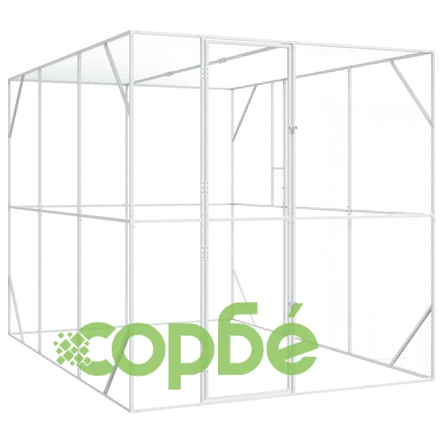 Просторна Авиария за Птици от Стомана, Антрацит, 302x206x214 см, Външна/Вътрешна Употреба ➤ топ цена ➤ sorbe.bg